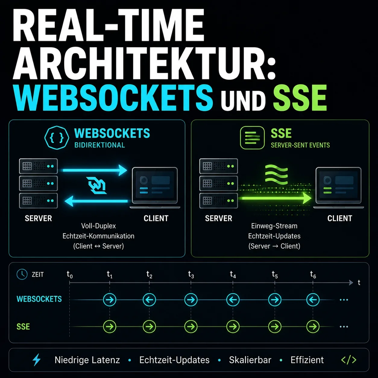 Real-Time Architektur: WebSockets und Server-Sent Events richtig einsetzen