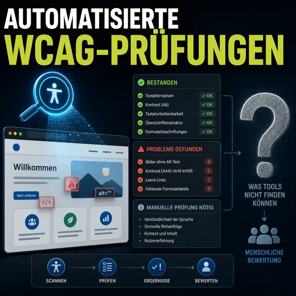 Automatisierte WCAG-Prüfungen: Was Tools wirklich leisten – und wie man Ergebnisse seriös kommuniziert